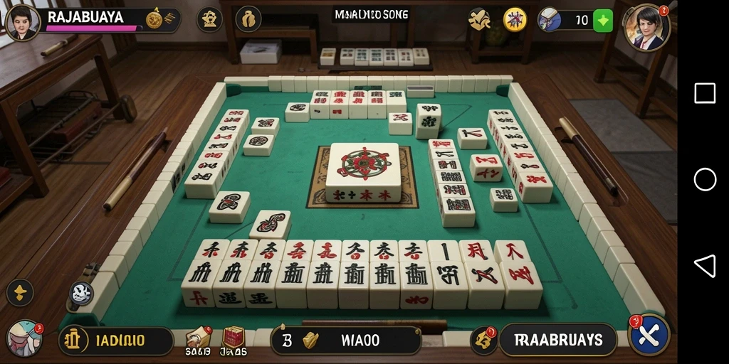 Screenshot RAJABUAYA menampilkan permainan Mahjong yang seru dan penuh warna.