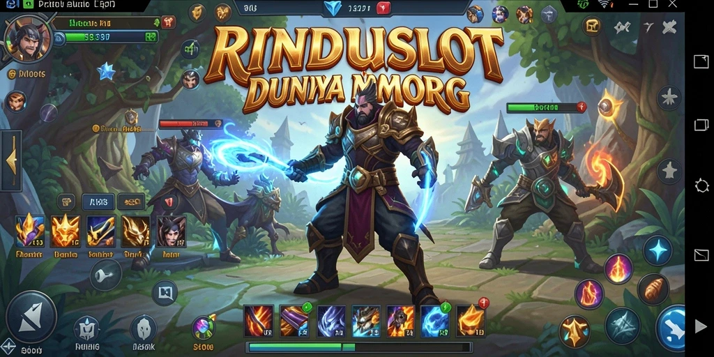 Screenshot gameplay RINDUSLOT yang menampilkan pertarungan epik.