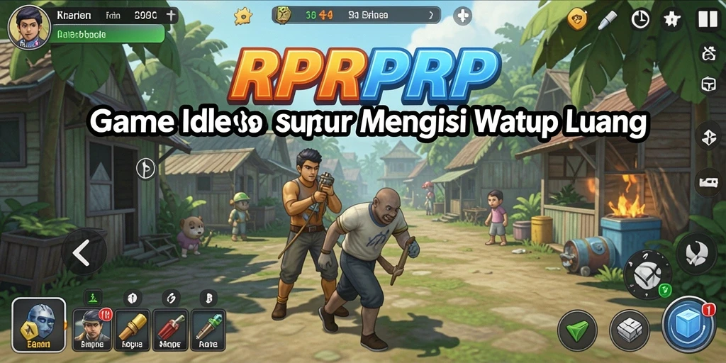 Tampilan gameplay menarik dari RPRPRP saat Anda mengumpulkan sumber daya.